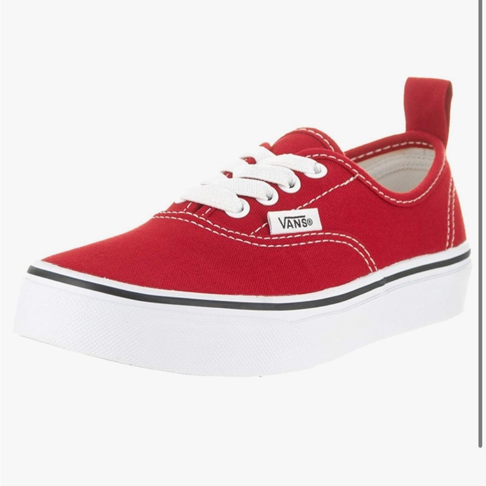 Vans Red and White Canvas Sneakers